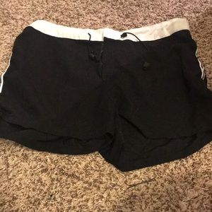 Black and white soft swim or active shorts